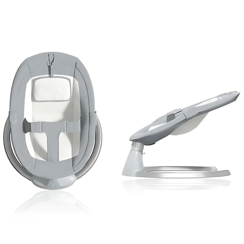 Колисальний центр шезлонг-гойдалка для новонароджених 0+ до 10 кг із москітною сіткою, музикою, таймером, 5 режимів заколисування фото - 3