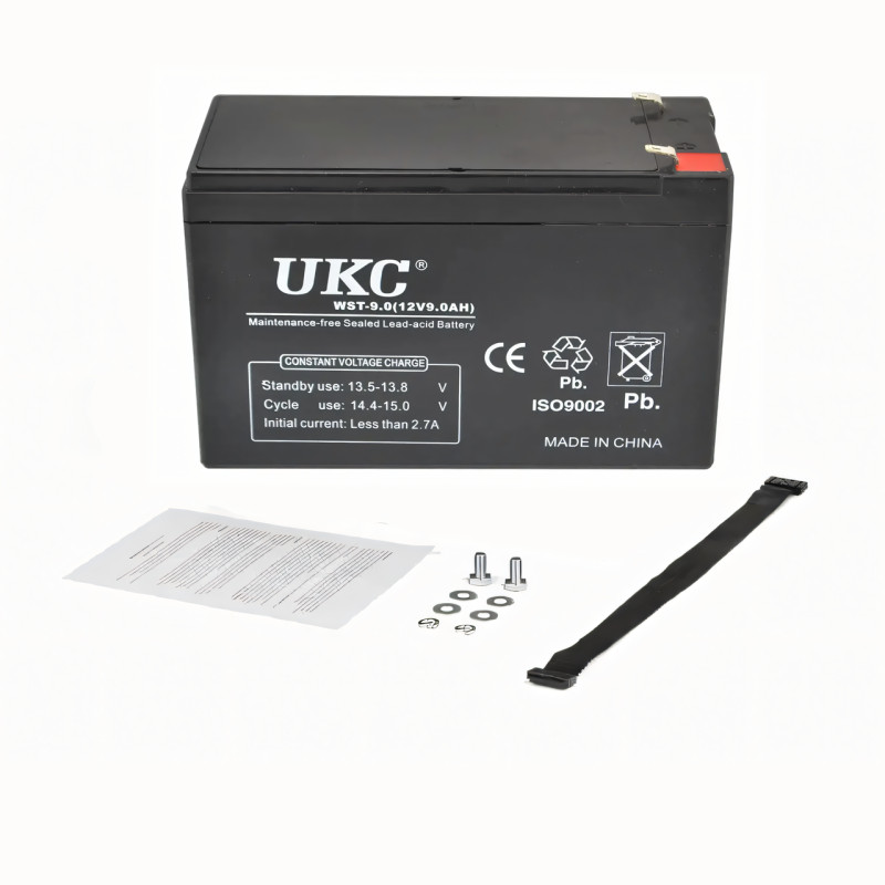 Акумуляторна батарея 12 В, BATTERY 12 V 9 A UKC, герметичний кислотно-свинцевий гелевий акумулятор фото - 4