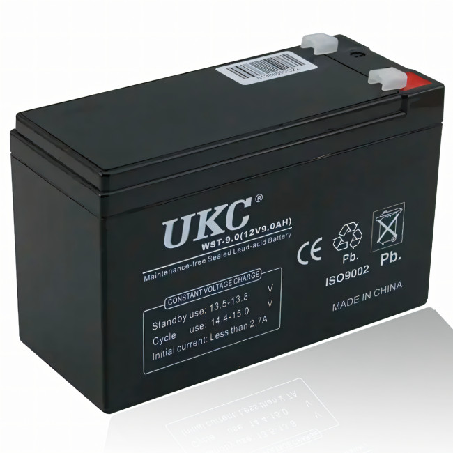 Акумуляторна батарея 12 В, BATTERY 12 V 9 A UKC, герметичний кислотно-свинцевий гелевий акумулятор