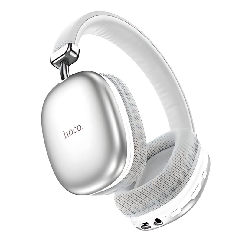 Bluetooth-навушники HOCO W35 wireless headphones, бездротова гарнітура з мікрофоном, до 40 годин роботи Сріблястий фото - 3
