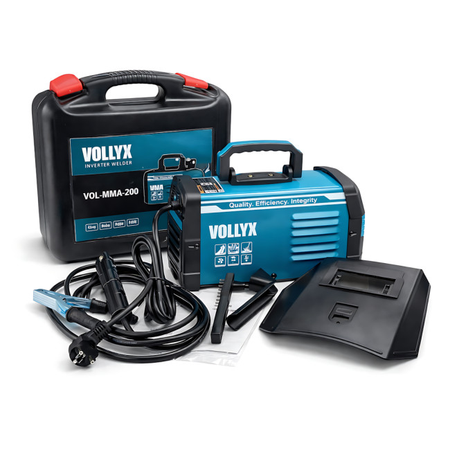 Сварочный инвертор Vollyx MMA-350, 220В, 20&ndash;350А, IGBT, дисплей, Hot Start, Anti-Stick, электроды 1.6&ndash;5 мм, кейс, комплект