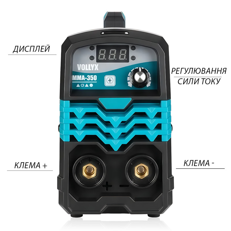 Сварочный инвертор Vollyx MMA-350, 220В, 20&ndash;350А, IGBT, дисплей, Hot Start, Anti-Stick, электроды 1.6&ndash;5 мм, кейс, комплект фото - 6