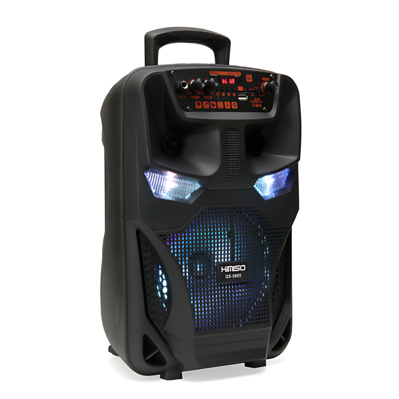 Портативна Bluetooth-колонка з караоке Kimiso QS5805, 8", 12 Вт, FM, мікрофон, USB/TF, AUX, HDMI, світломузка фото - 3