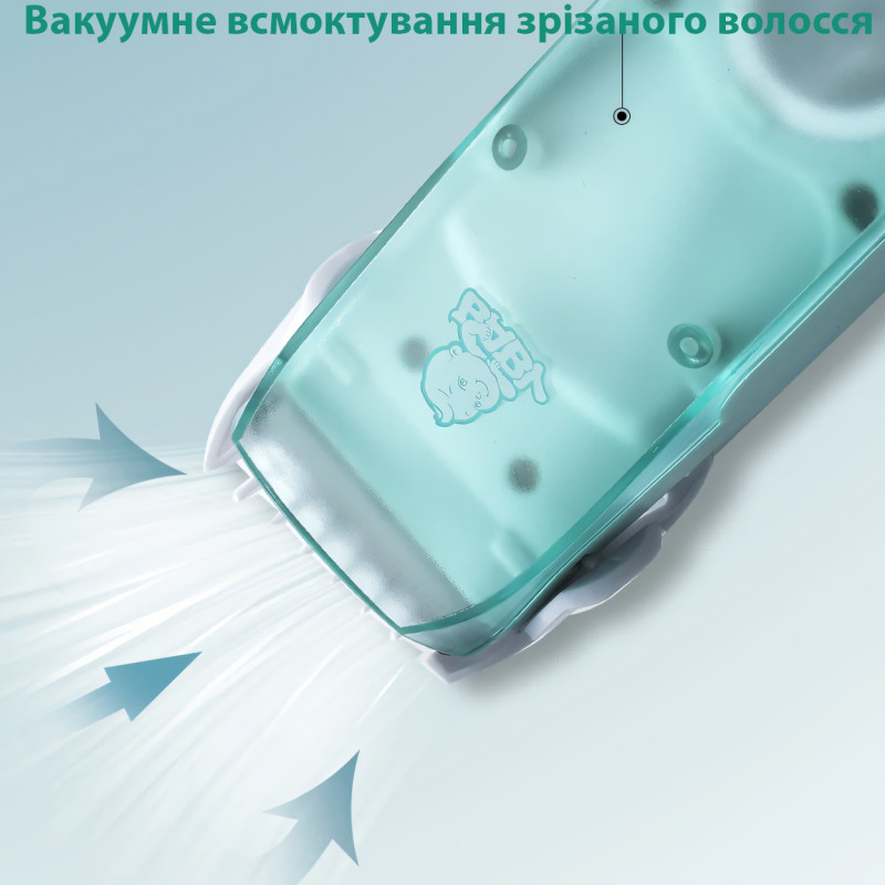 Безшумна машинка для стриження новонароджених, тиха вакуумна з насадками 3/6 мм, 9/12 мм, IPX7 5W фото - 5