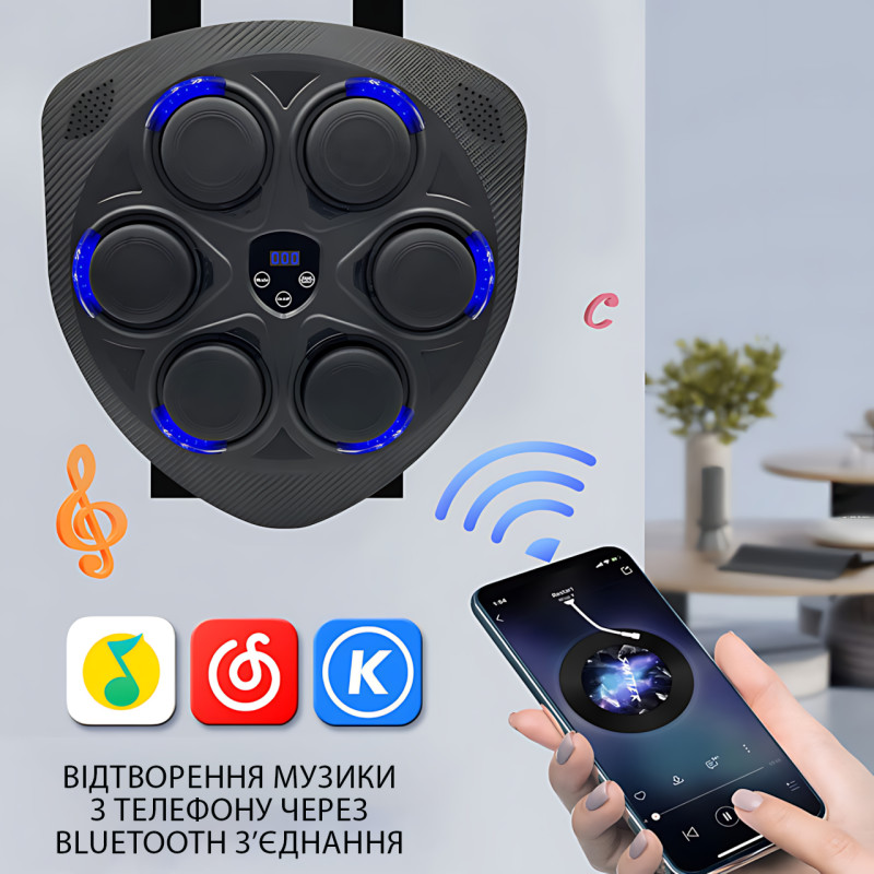 Интерактивная боксерская пластина Shield Six Target, груша для фитнеса, бокса с RGB-подсветкой и музыкой фото - 5