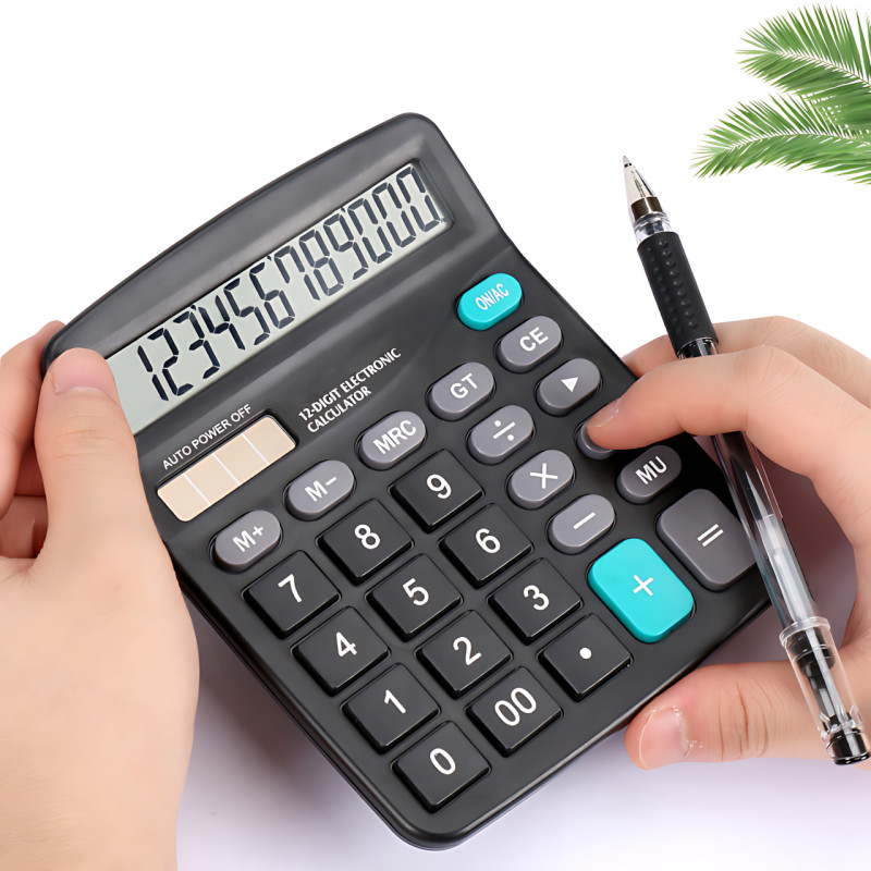 Настільний калькулятор KK-838-12 — великий, 12-розрядний, подвійне живлення фото - 9