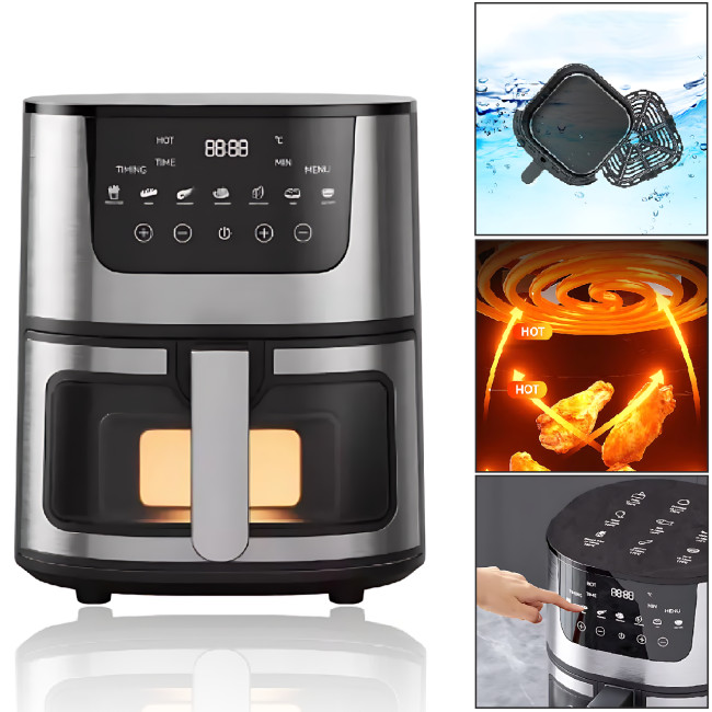Аерофритюрниця DOMOTEC MS-3221, Air fryer 7 л, 3500 Вт, 80-200 °C, 7 програм, таймер до 12 годин