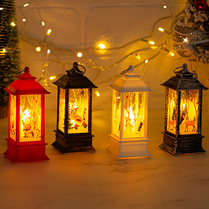 Праздничный фонарь-домик с LED подсветкой 802, зимний декор, ночник, игрушка на ёлку, батарейки в комплекте, 13 см, 4 вида Бронзовый фото - 38