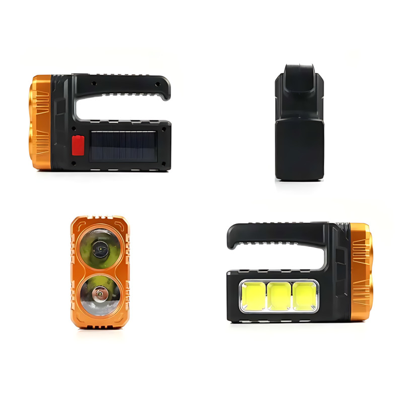 Ліхтарик акумуляторний TORCH BL-7702B-COB із сонячною панеллю, USB-зарядкою і Power Bank, 1000 лм, 2 режими, бічна COB-лампа фото - 2