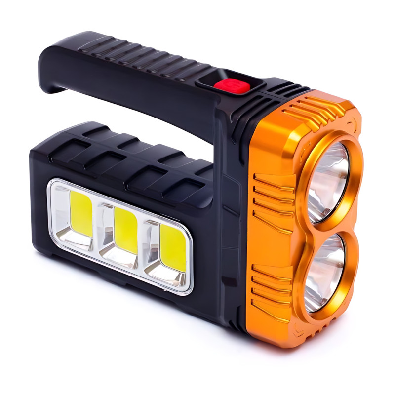 Ліхтарик акумуляторний TORCH BL-7702B-COB із сонячною панеллю, USB-зарядкою і Power Bank, 1000 лм, 2 режими, бічна COB-лампа фото - 3