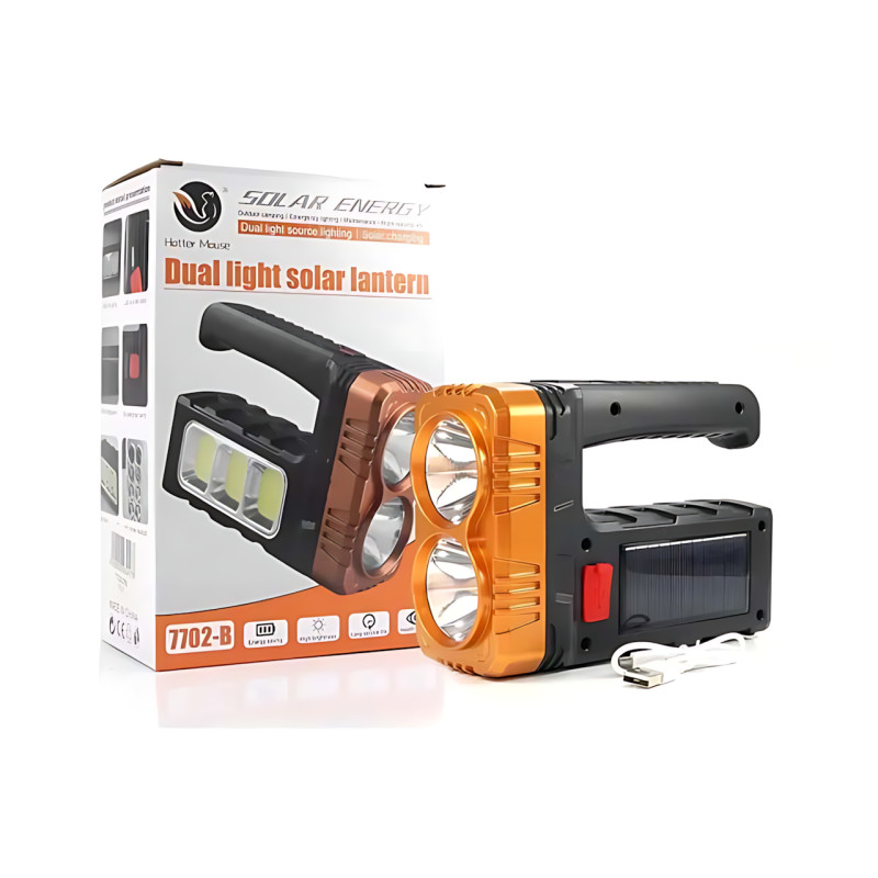 Ліхтарик акумуляторний TORCH BL-7702B-COB із сонячною панеллю, USB-зарядкою і Power Bank, 1000 лм, 2 режими, бічна COB-лампа фото - 9