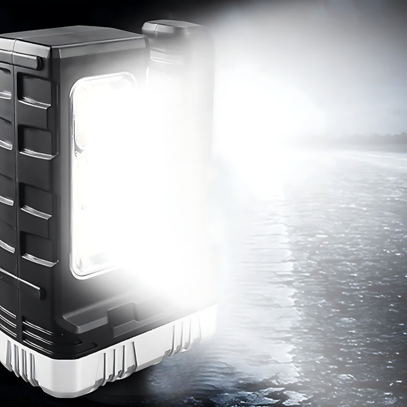 Ліхтарик акумуляторний TORCH BL-7702B-COB із сонячною панеллю, USB-зарядкою і Power Bank, 1000 лм, 2 режими, бічна COB-лампа фото - 10