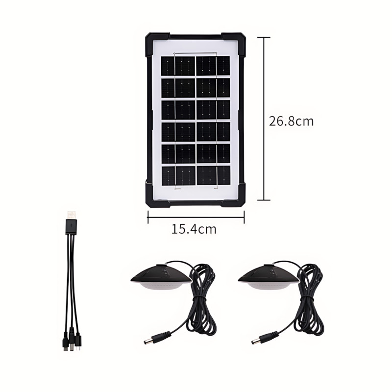 Портативная солнечная зарядная станция GDLITE / GDTimes GD-07A 30W, Power Bank 3000 мАч, солнечная панель 6V 3.8W, LED фонарь + 2 фото - 9