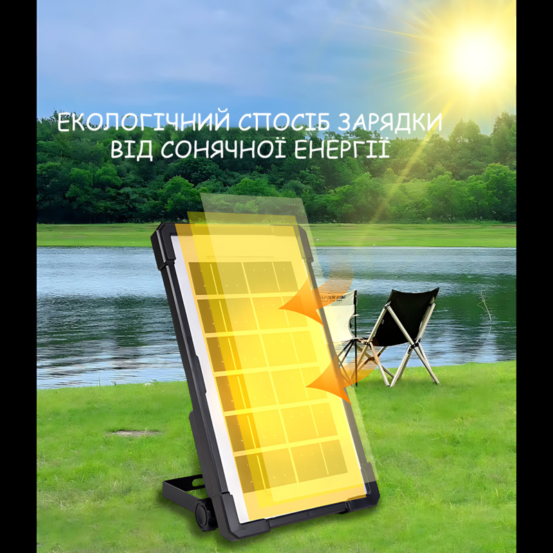 Портативная солнечная зарядная станция GDLITE / GDTimes GD-07A 30W, Power Bank 3000 мАч, солнечная панель 6V 3.8W, LED фонарь + 2 фото - 8