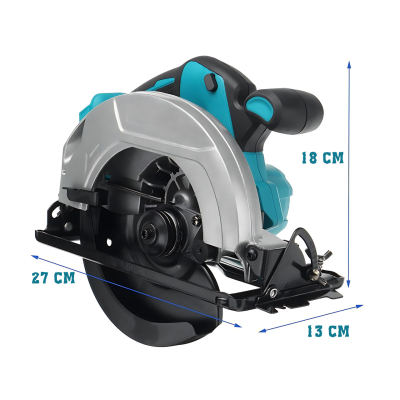 Аккумуляторная циркулярная пила KRAFFTEC 48V, 800 Вт, 10800 об/мин, диск 185 мм, глубина реза 45 мм, 2 акб фото - 8