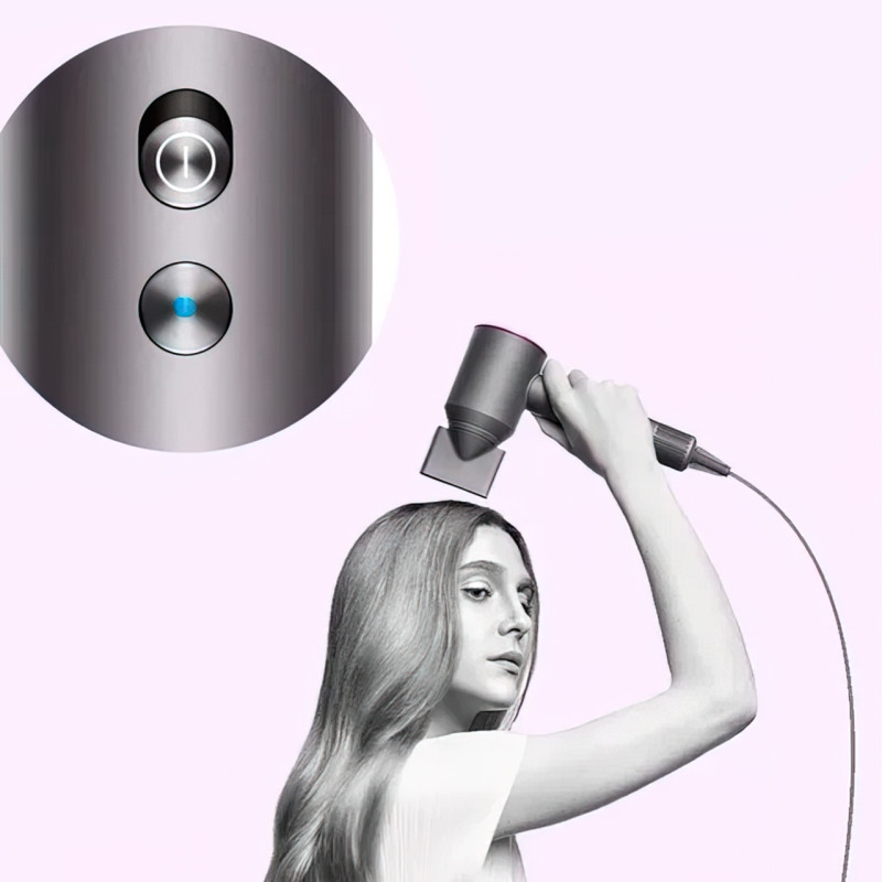 Фен для волосся Super Hair Dryer, 1600 Вт, із захистом від перегрівання, іонізацією повітря й магнітними насадками фото - 3