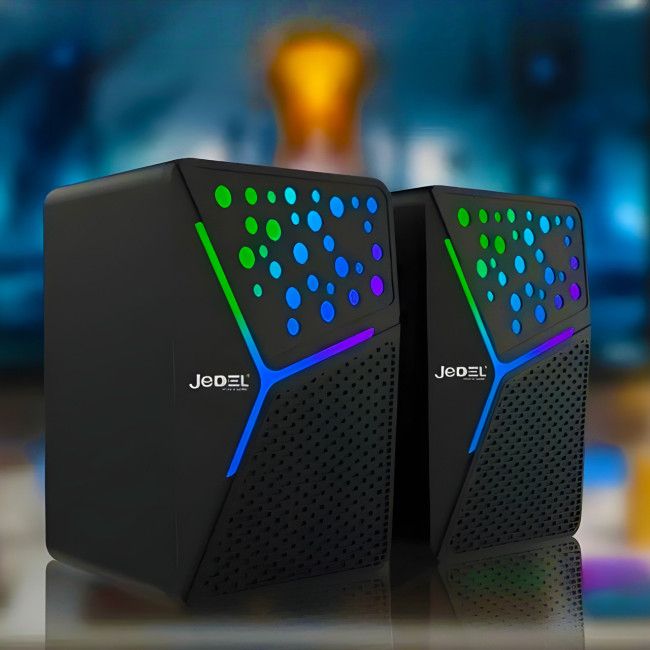 Колонки для комп'ютера та ноутбука JEDEL S554 RGB 2.0 USB, 6вт, З підсвіткою