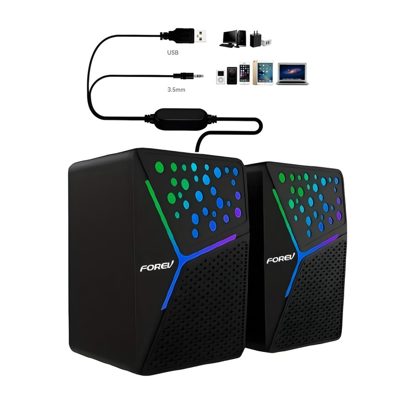 Колонки для комп'ютера та ноутбука JEDEL S554 RGB 2.0 USB, 6вт, З підсвіткою фото - 4