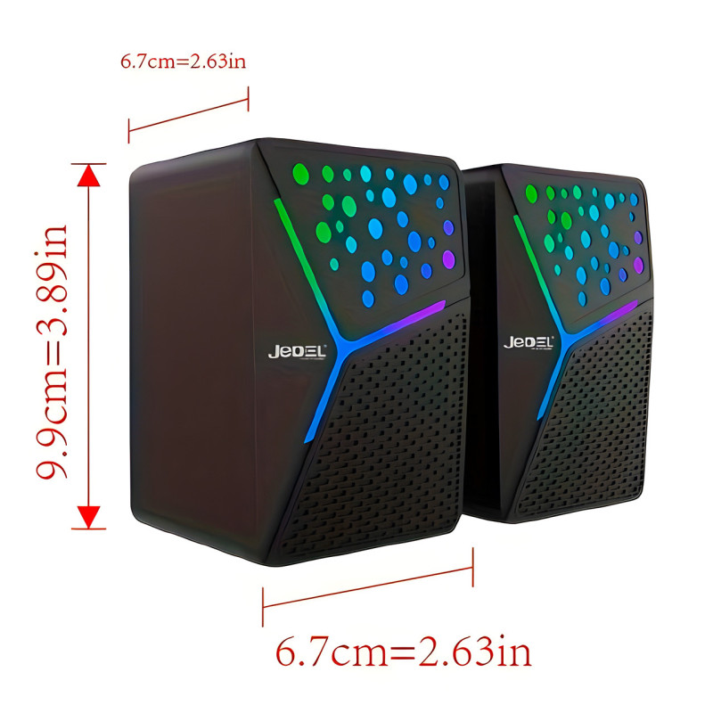 Колонки для комп'ютера та ноутбука JEDEL S554 RGB 2.0 USB, 6вт, З підсвіткою фото - 5