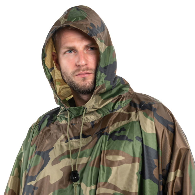 Дождевик Raincoat AND -1, накидка от дождя 3 в 1: плащ палатка пончо, 200 х 150 см, камуфляж фото - 4