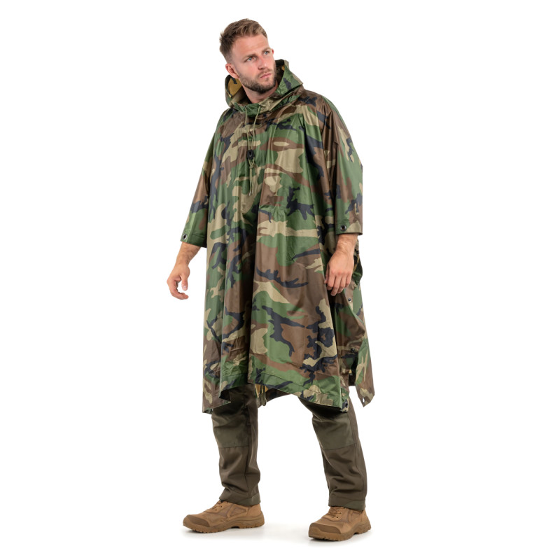 Дождевик Raincoat AND -1, накидка от дождя 3 в 1: плащ палатка пончо, 200 х 150 см, камуфляж фото - 2