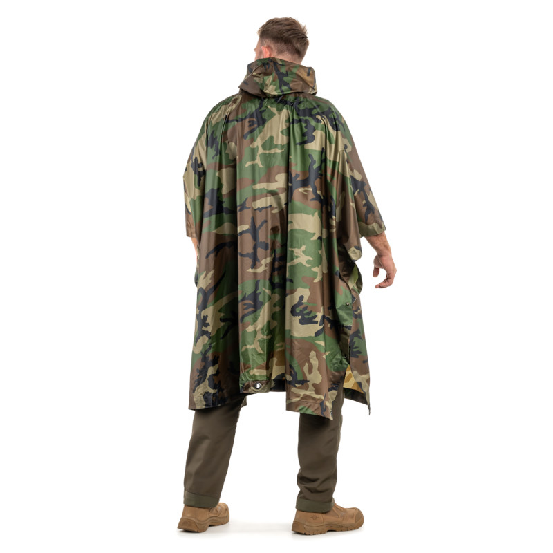 Дождевик Raincoat AND -1, накидка от дождя 3 в 1: плащ палатка пончо, 200 х 150 см, камуфляж фото - 3