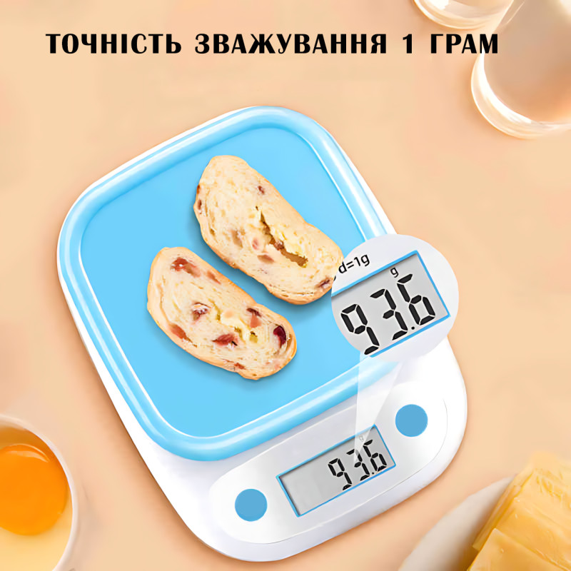 Весы кухонные электронные, бытовые весы BITEK BT-125 со съемной чашей, дисплеем, тарированием, до 7 кг фото - 5
