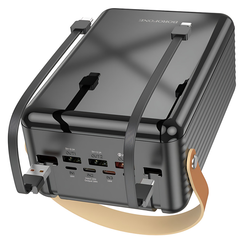 Мобильный аккумулятор Power Bank Borofone BJ32 80000mAh PD20W+QC3.0 22.5W с LED-дисплеем и фонарем фото - 6