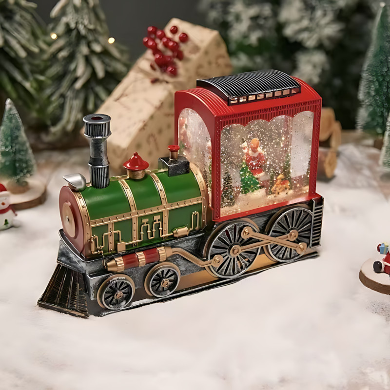 Музыкальный праздничный фонарь зимний поезд 806 с подсветкой и эффектом снегопада, фигурками внутри, USB + батарейки фото - 3 Музыкальный праздничный фонарь зимний поезд 806 с подсветкой и эффектом снегопада, фигурками внутри, USB + батарейки фото - 3