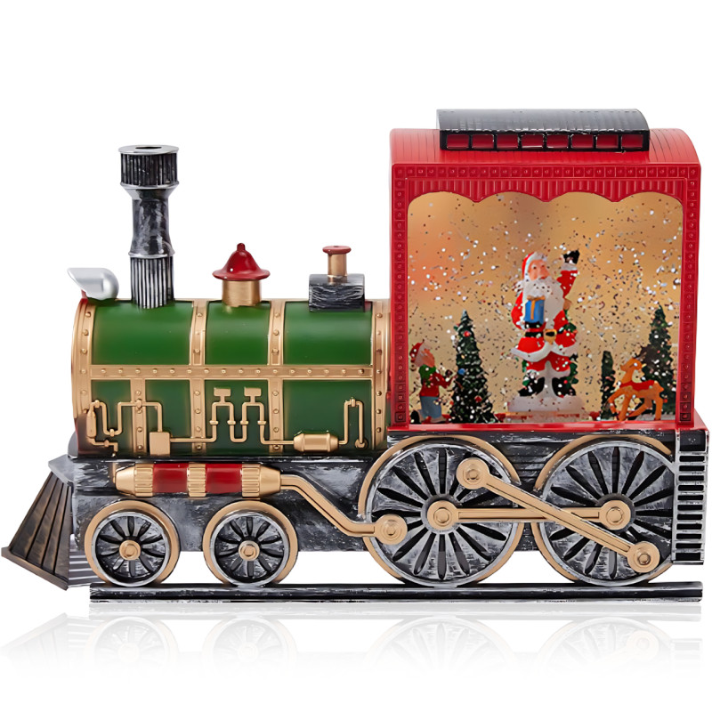 Музыкальный праздничный фонарь зимний поезд 806 с подсветкой и эффектом снегопада, фигурками внутри, USB + батарейки фото - 7 Музыкальный праздничный фонарь зимний поезд 806 с подсветкой и эффектом снегопада, фигурками внутри, USB + батарейки фото - 7