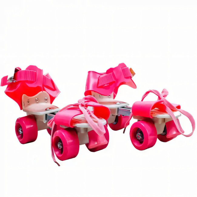 Дитячі квади Baby Quad, розсувні ролики на взуття, розмір 26-29, колеса PU, до 60 кг, переднє гальмо Рожевий