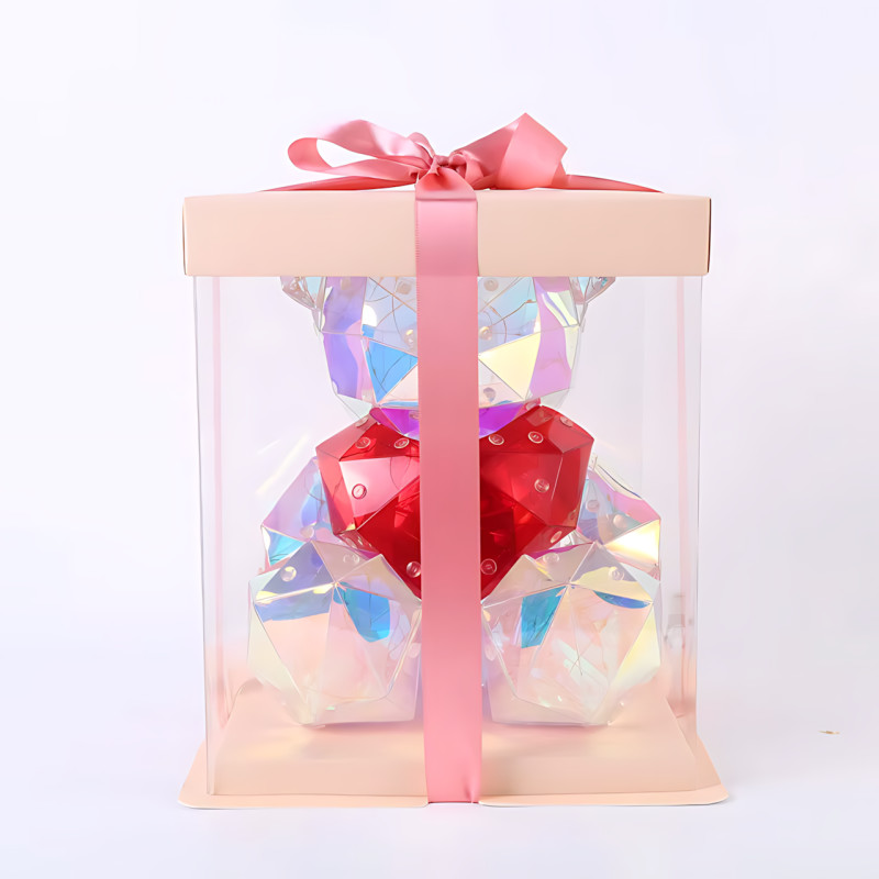 Ночник 3D «Мишка с сердцем» ART-0631, светильник Love Bear LED 17×14 см, голографический эффект, Multi-подсветка, USB фото - 52