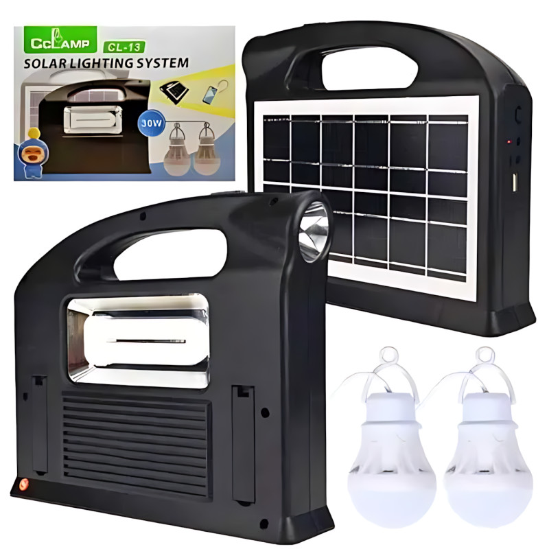 Портативна сонячна станція 30W CCLAMP CL-13 з акумулятором 4500 мА&middot;год, LED-ліхтаро-прожектором, Power Bank, сонячною панеллю 2W фото - 10