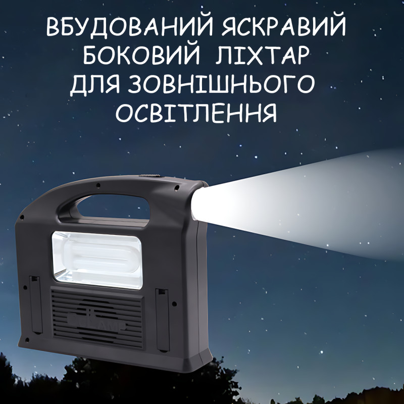 Портативна сонячна станція 30W CCLAMP CL-13 з акумулятором 4500 мА&middot;год, LED-ліхтаро-прожектором, Power Bank, сонячною панеллю 2W фото - 8