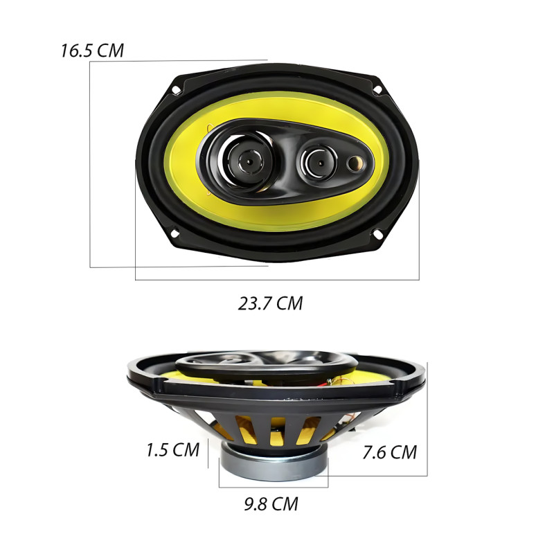 Автоакустика TS-6973B 6&times;9" коаксиальная, 2-полосная, 350 Вт MAX, 60 Вт RMS, 4 Ом, 25&ndash;35000 Гц, овальные автоколонки фото - 8
