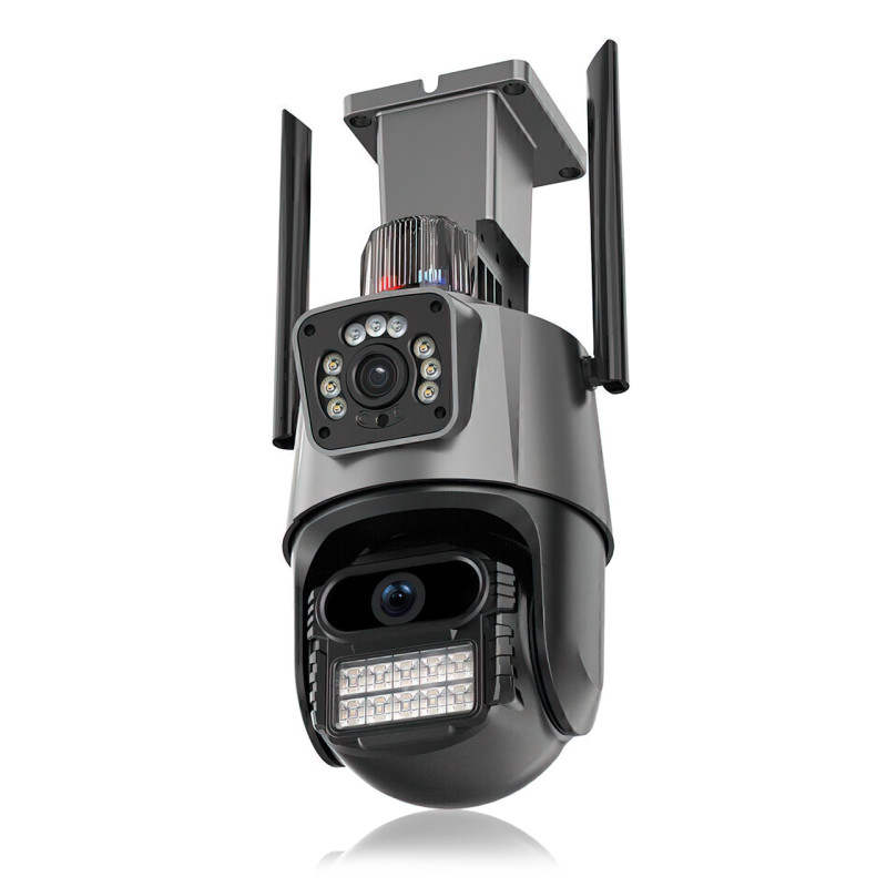 Камера видеонаблюдения Dual Lens, 8 Мп, уличная, поворотная, WiFi, с зумом, iCSee фото - 5