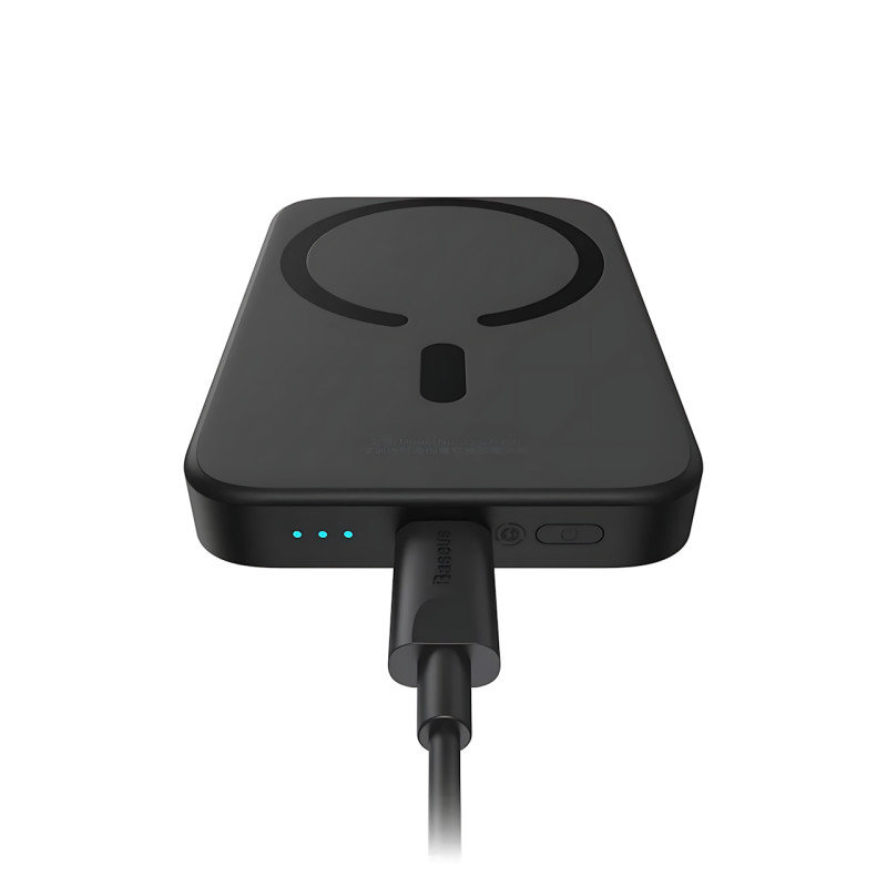 Портативний акумулятор із бездротовою зарядкою PPCX 020001, power bank з індикацією заряду, чорний фото - 2