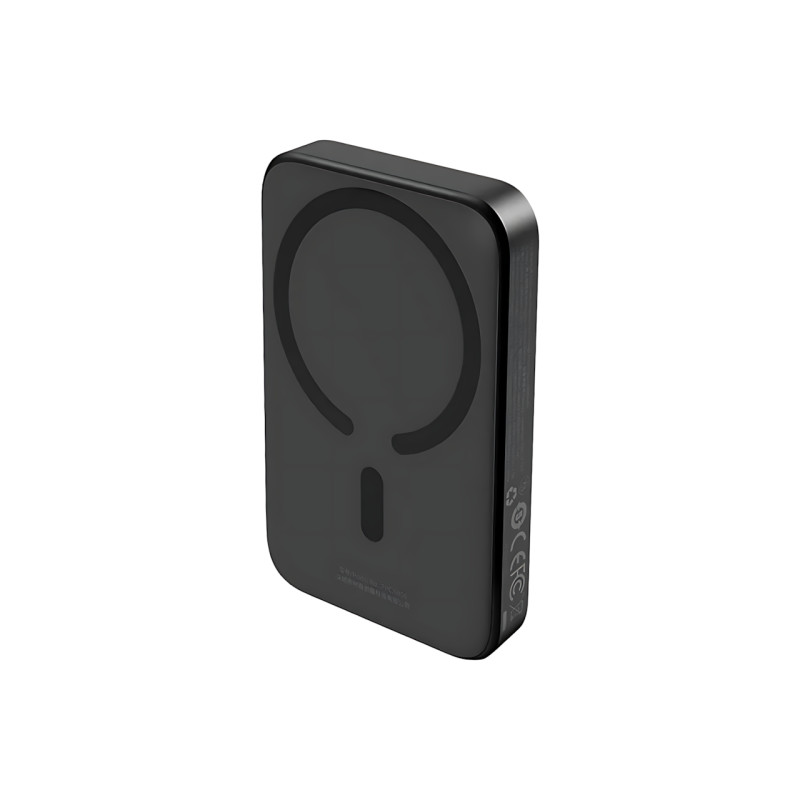 Портативний акумулятор із бездротовою зарядкою PPCX 020001, power bank з індикацією заряду, чорний фото - 4