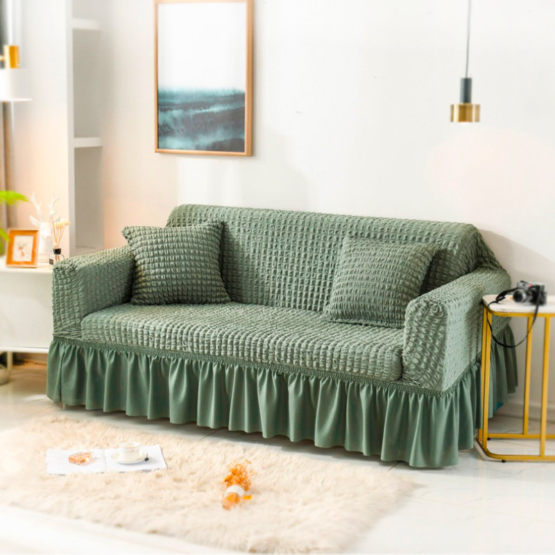 Натяжной чехол на диван Hommy Turkey, универсальный размер, разные цвета графит фото - 0