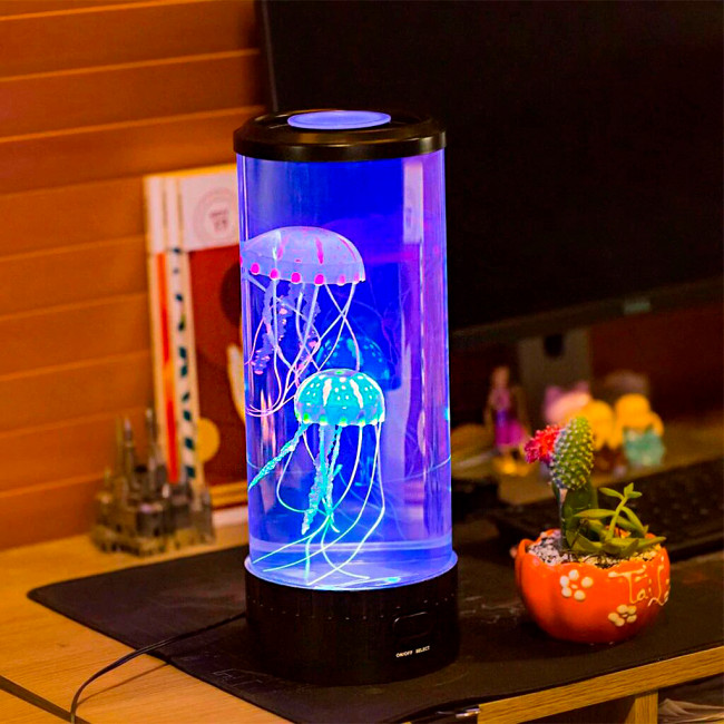 Большая лампа ночник медузы 28см Jellyfish MOOD Lamp, 7 режимов свечения, 2 медузы в комплекте