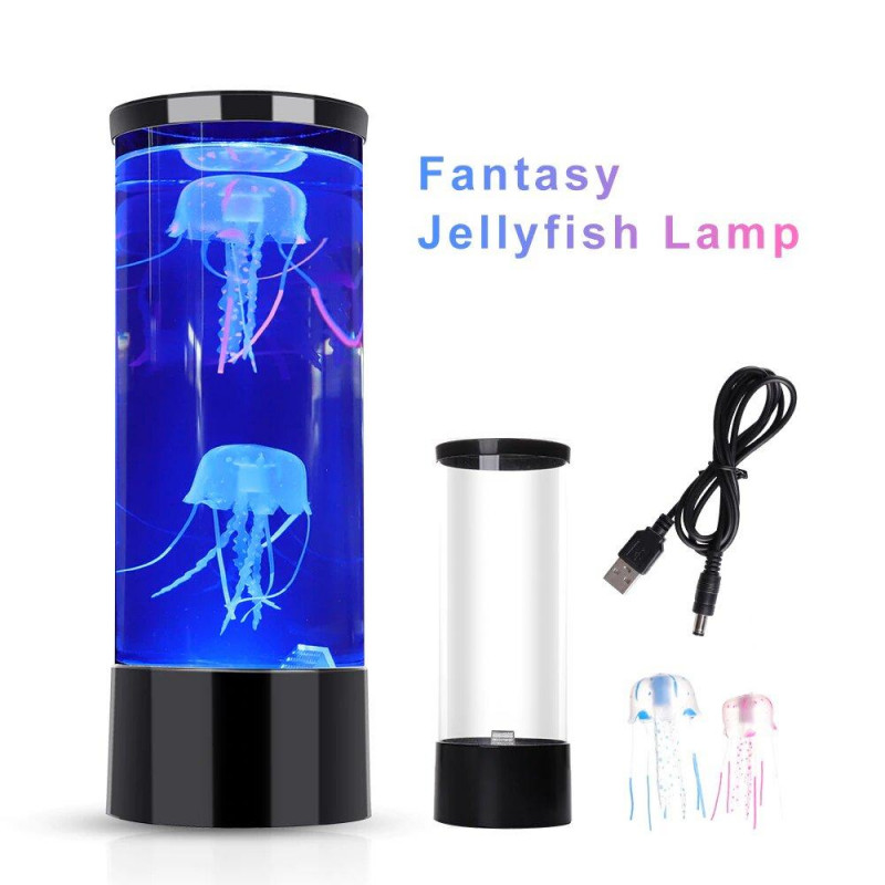 Большая лампа ночник медузы 28см Jellyfish MOOD Lamp, 7 режимов свечения, 2 медузы в комплекте фото - 0
