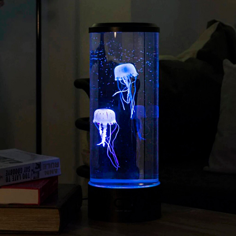 Большая лампа ночник медузы 28см Jellyfish MOOD Lamp, 7 режимов свечения, 2 медузы в комплекте фото - 1