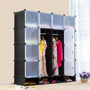 Пластикова складана шафа Storage Cube Cabinet MP-416-102A, 16 секцій